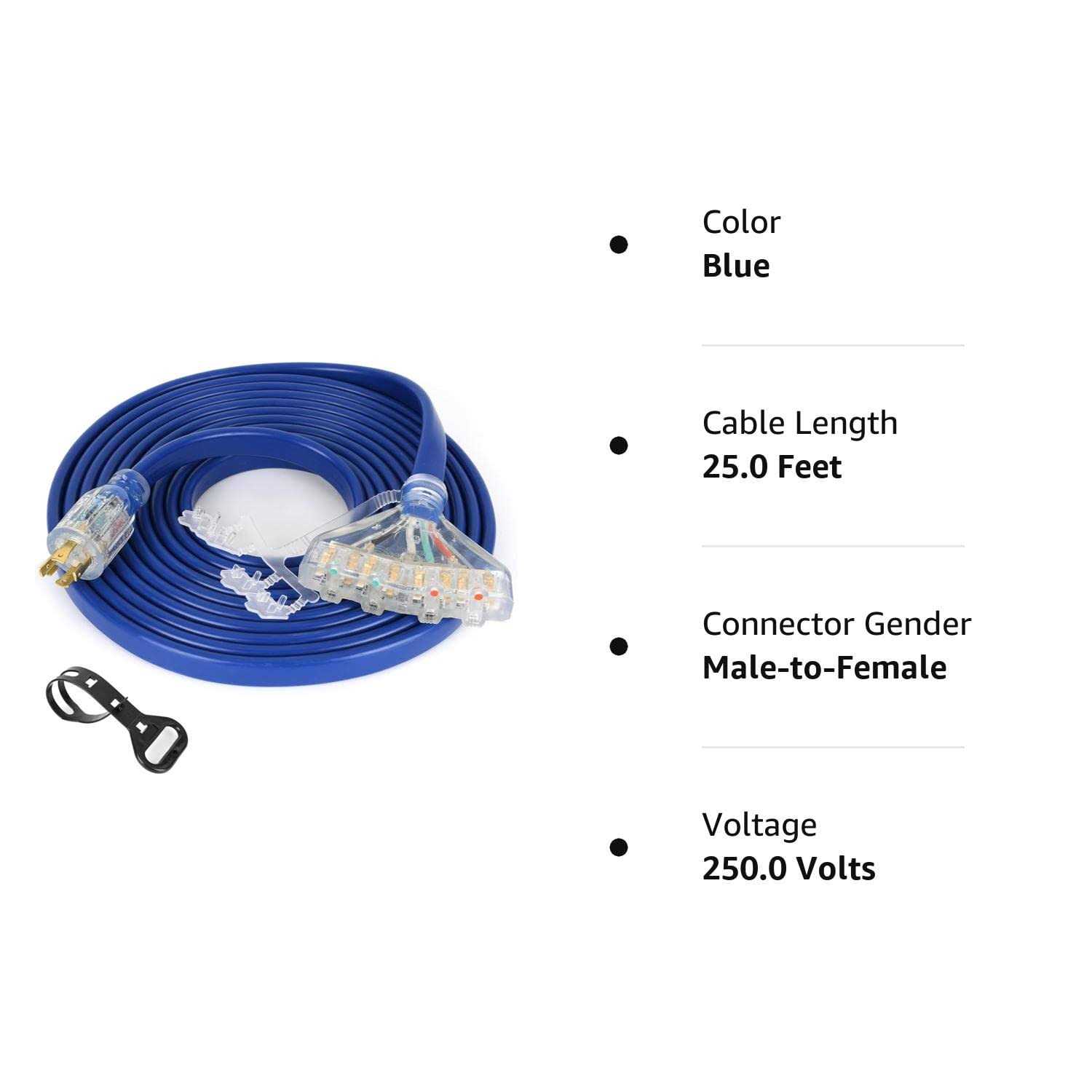 S7 25 Feet Heavy Duty Generator Adaptor Extension Cord,Locking Cord,NEMA L14-30p/four 5-20r - Image 3