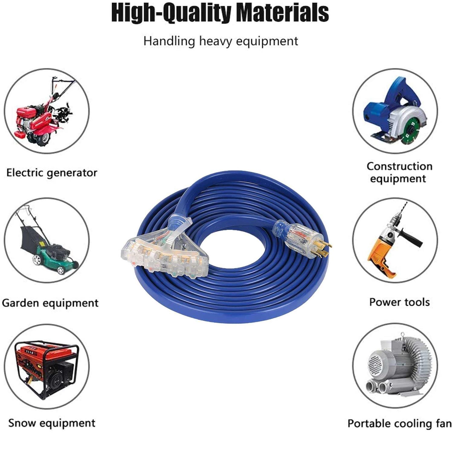 S7 25 Feet Heavy Duty Generator Adaptor Extension Cord,Locking Cord,NEMA L14-30p/four 5-20r - Image 4