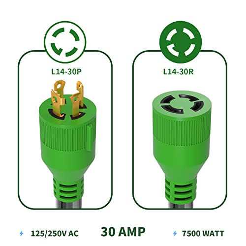 RVGUARD 4 Prong 30 Amp Generator Extension Cord NEMA L14-30P/L14-30R - Image 5