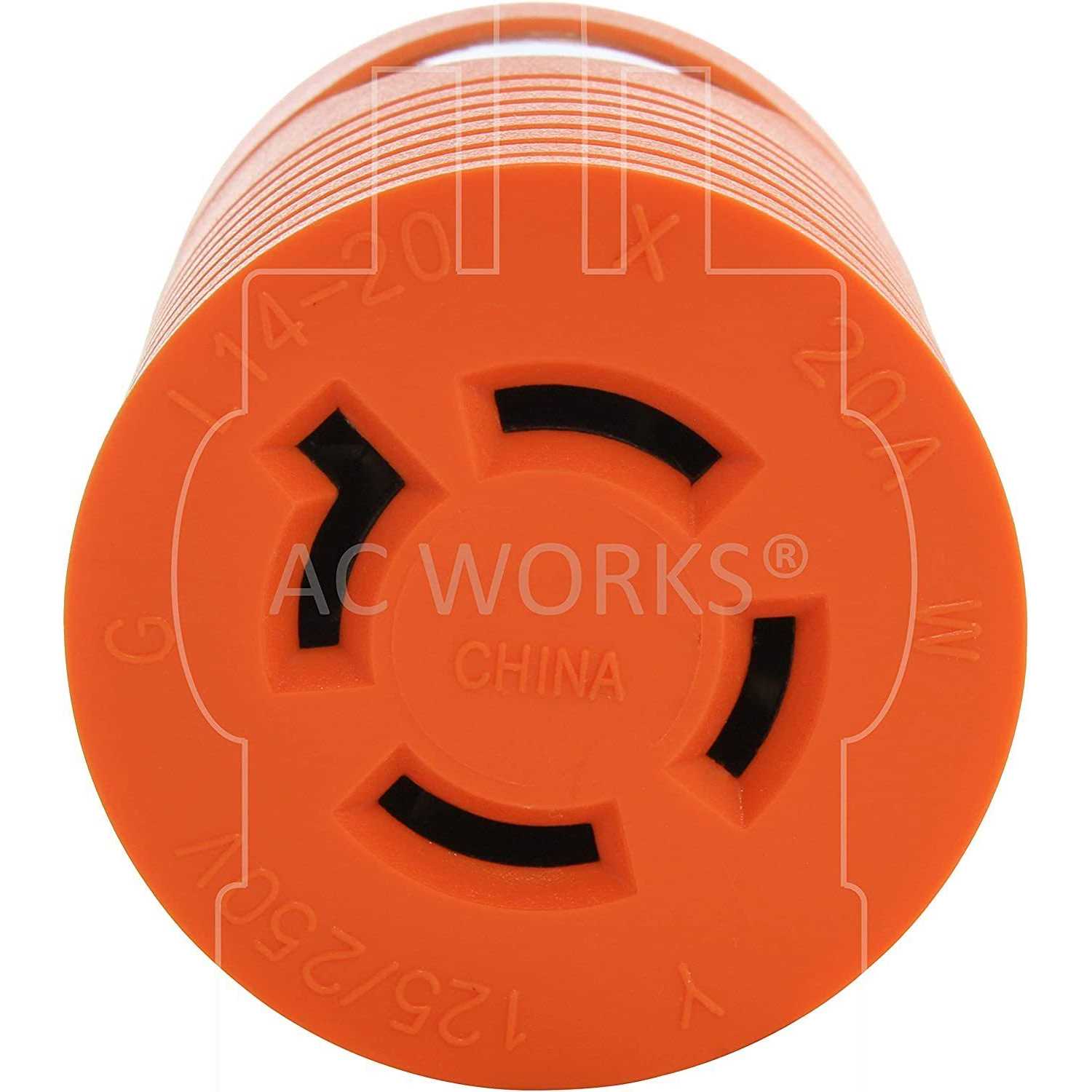 Ac Works 30Amp 4 Prong 125/250Volt L14-30P Locking Plug To L14-20R - Image 4
