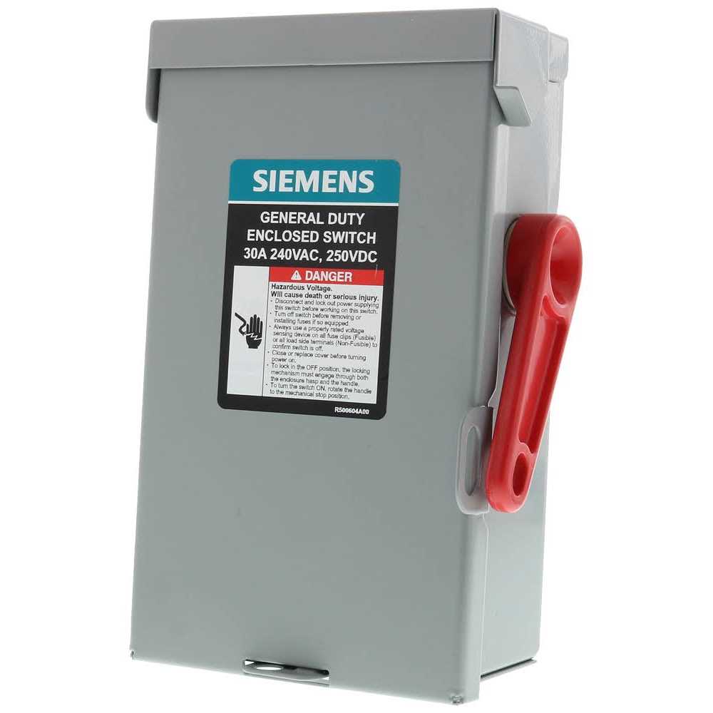 Siemens 30 Amp 2-Pole Fusible General-Duty Safety Switch Disconnect gf221nau
