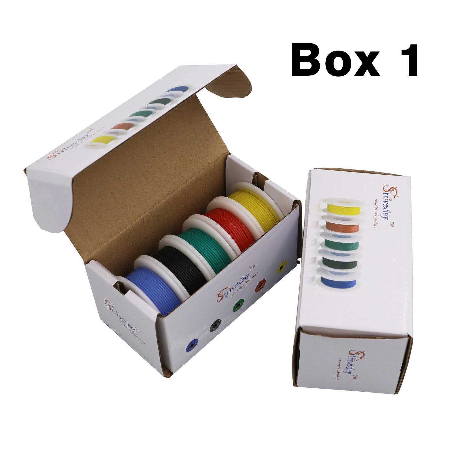 Striveday Flexible Silicone Wire Electric Wire Gauge Tinned Copper Hook Up Wire 300V Cables Electronic Stranded Wire Ca - Image 3