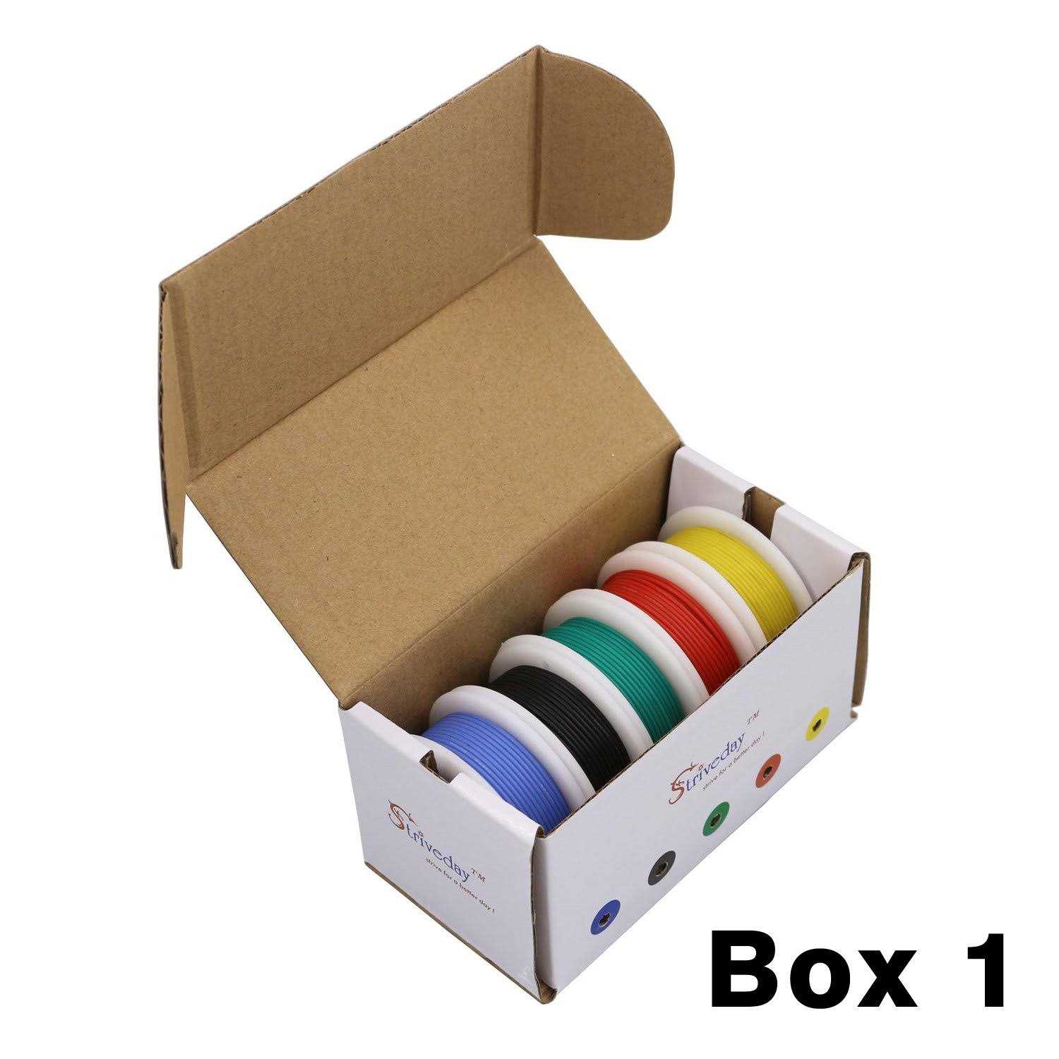 Striveday Flexible Silicone Wire Electric Wire Gauge Tinned Copper Hook Up Wire 300V Cables Electronic Stranded Wire Ca - Image 4