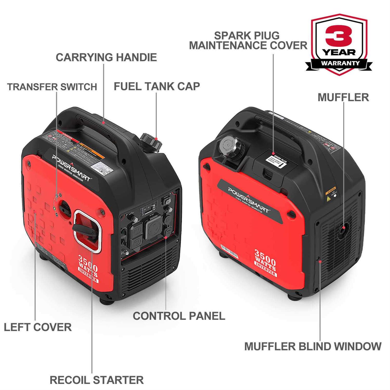 Powersmart 3500W Inverter Gas Generator PS5035 - Image 5