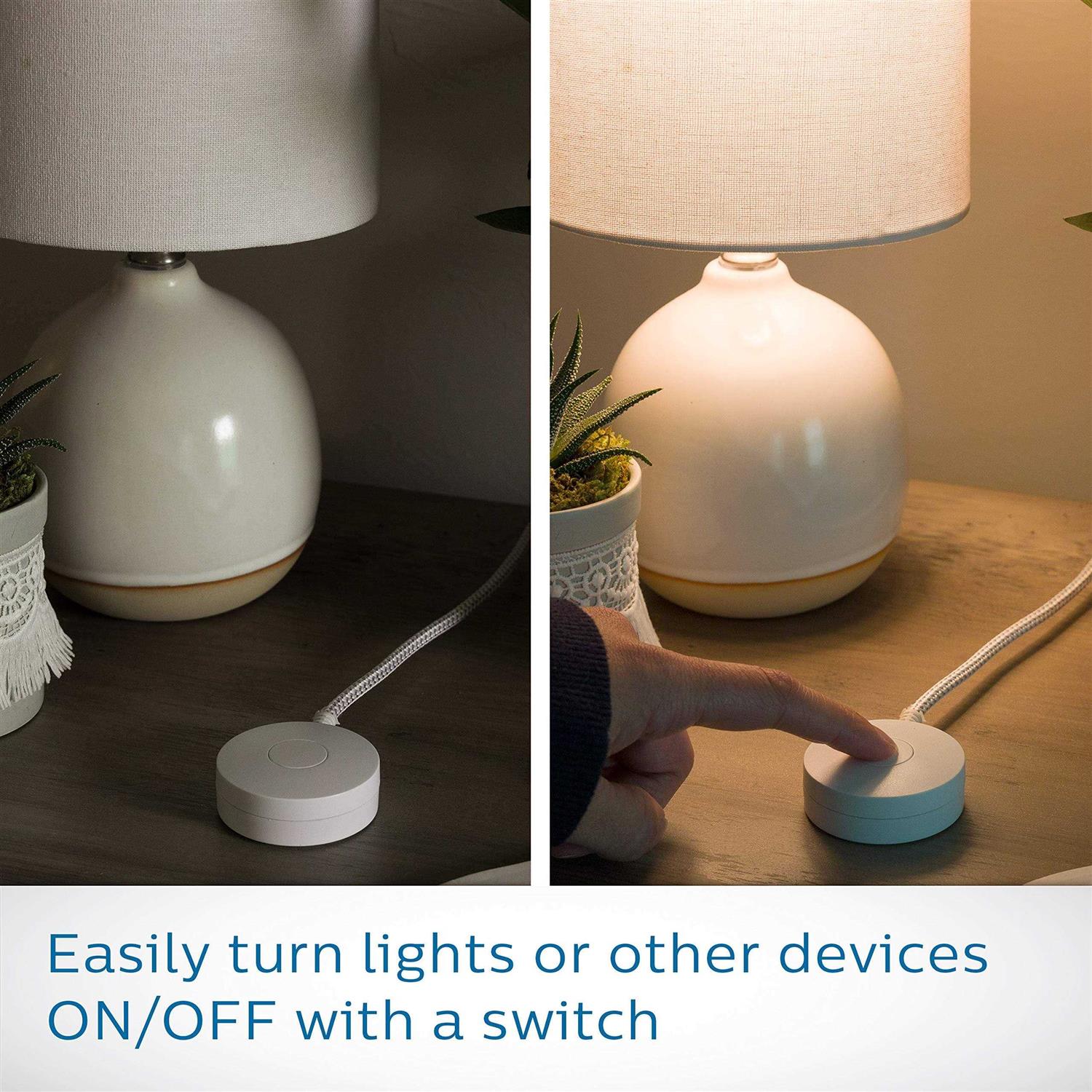 Philips Grounded Plug with Braided Cord, 6 Ft Long Power Cable, ON/Off Switch, for Tabletop or Wall Mount - Image 2