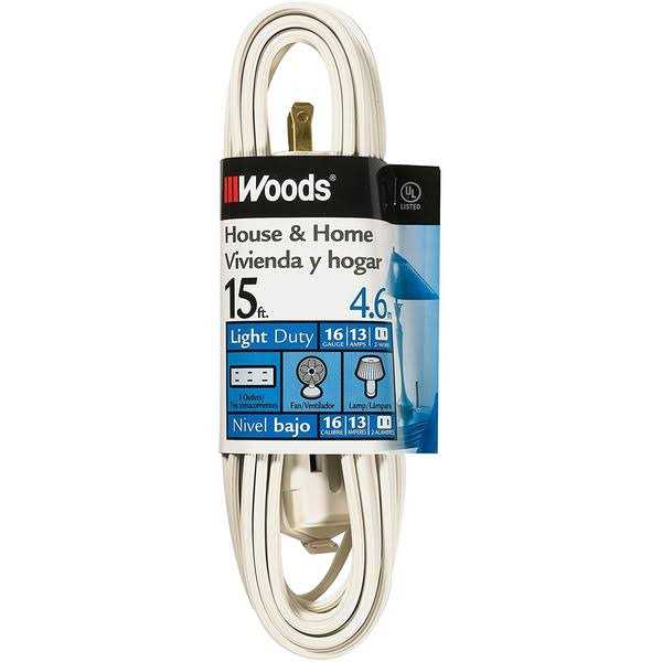 Project Source 15-ft 16 / 2-Prong Indoor Spt-2 Light Duty General Extension Cord in White UT660615 - Image 3