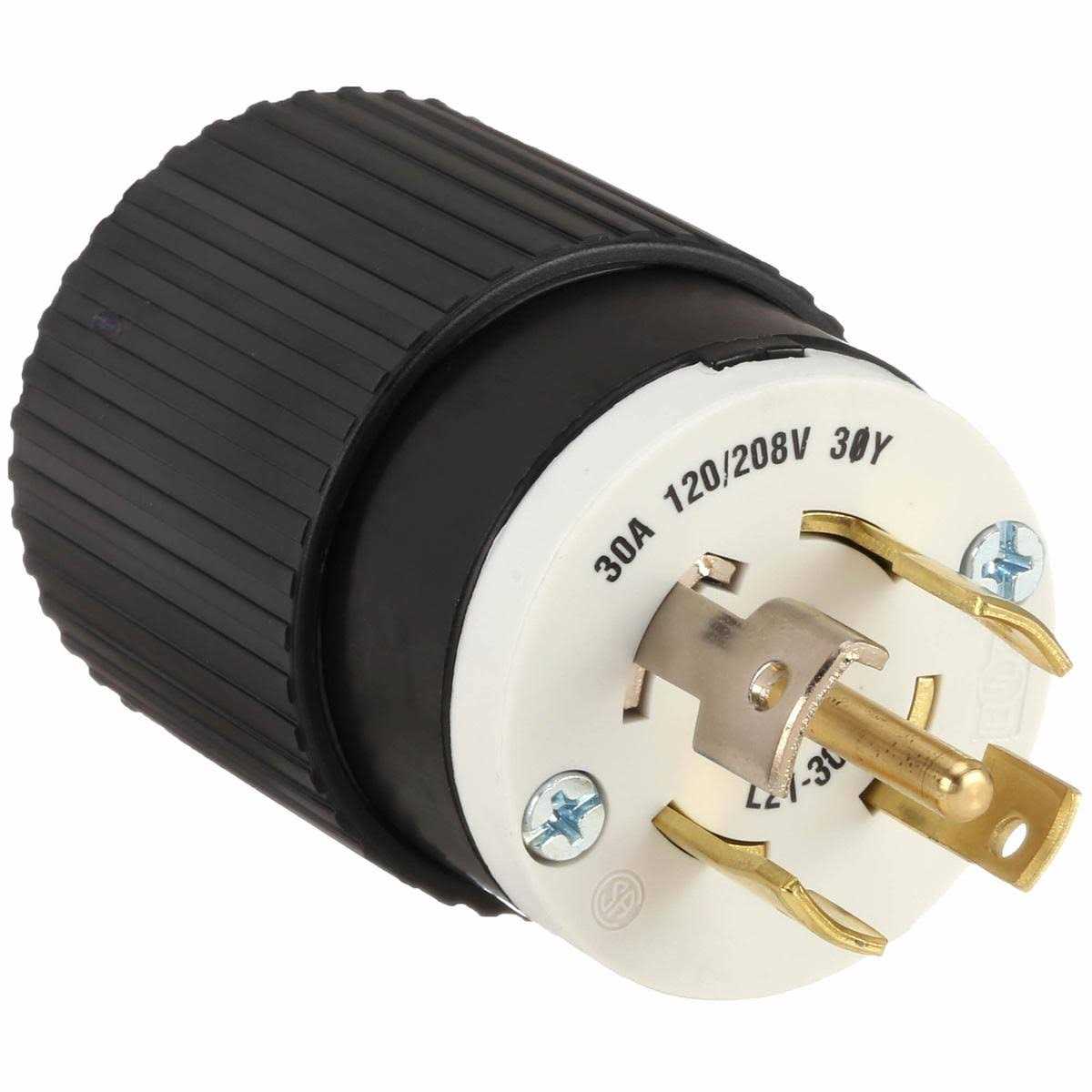 Bryant 72130NP - Locking Plug, 30A 120/208V, L21-30P, Black/White - Image 3