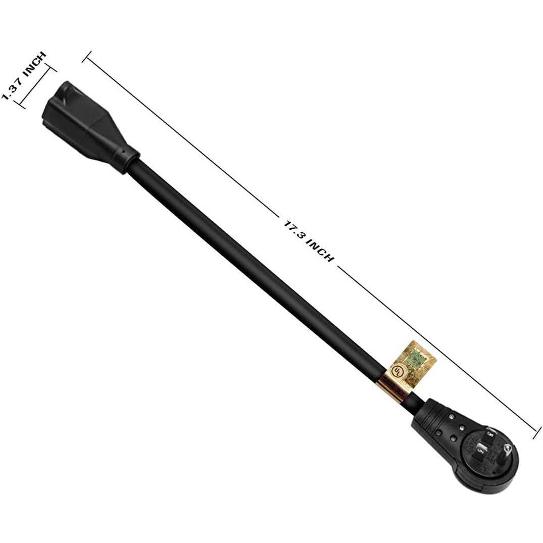 Nekteck 360 Rotating Flat Plug Extension Cord 1 Foot 14AWG 3 Prong Extension Cord - Image 2