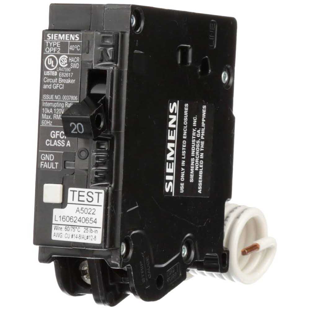 Siemens 20 Amp Single Pole Type QPF2 GFCI Circuit Breaker qf120ap