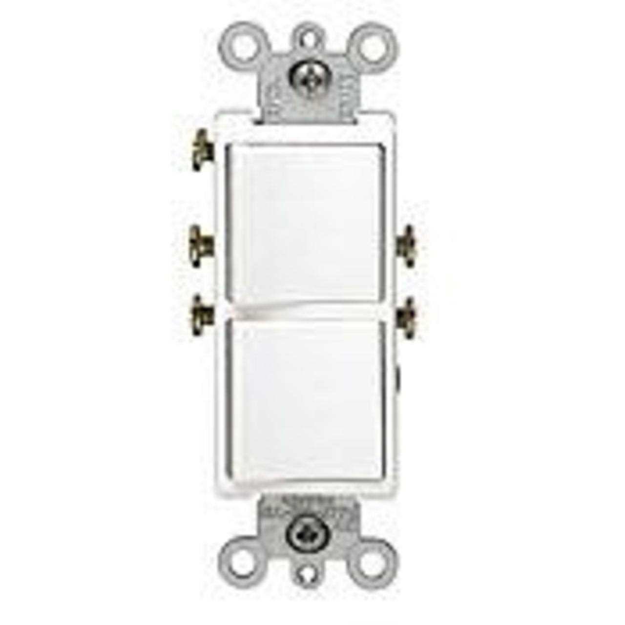 Leviton 5627-W Decora Single-Pole/Single-Pole AC Combination Switch