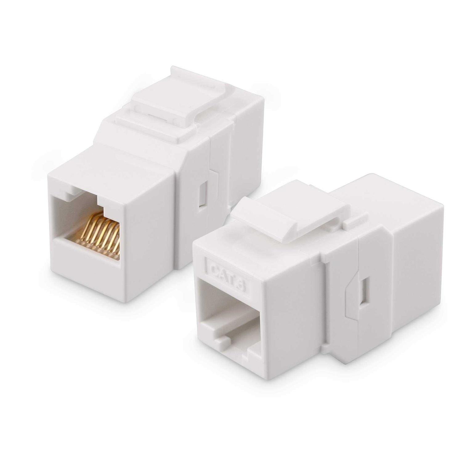 Cable Matters 2-Pack 2-Port Ethernet Wall Plate Cat6 Wall Plate / Cat5 Ethernet Wall Outlet in White - Image 3