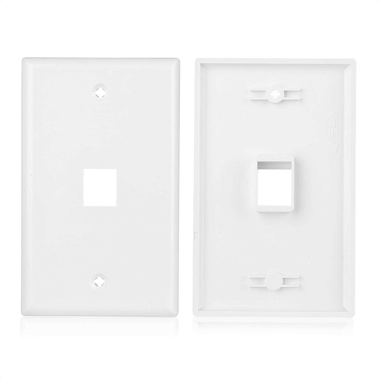Cable Matters 2-Pack 2-Port Ethernet Wall Plate Cat6 Wall Plate / Cat5 Ethernet Wall Outlet in White - Image 5
