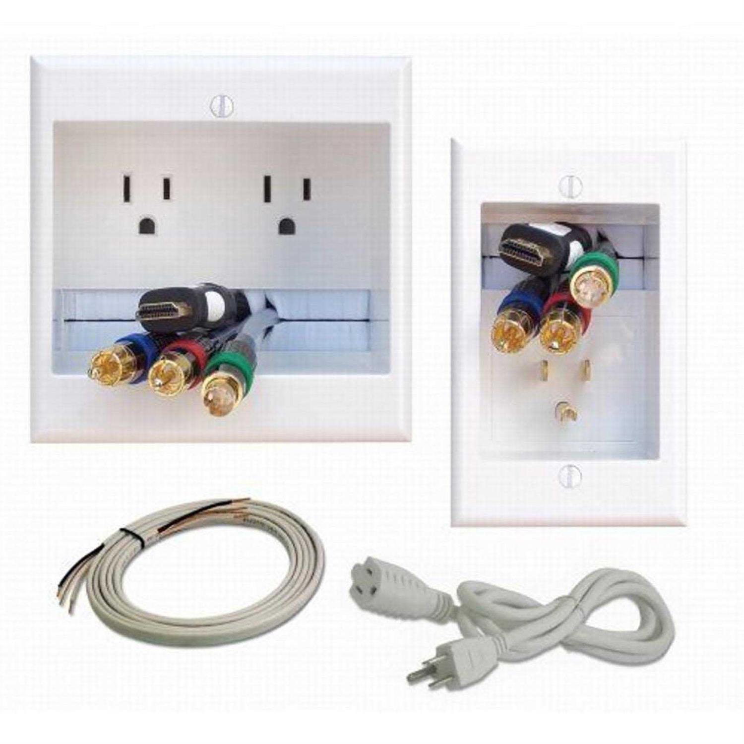 PowerBridge TWO-PRO-6 Dual Power Outlet Professional Grade Recessed In-Wall Cable Management System - Image 4