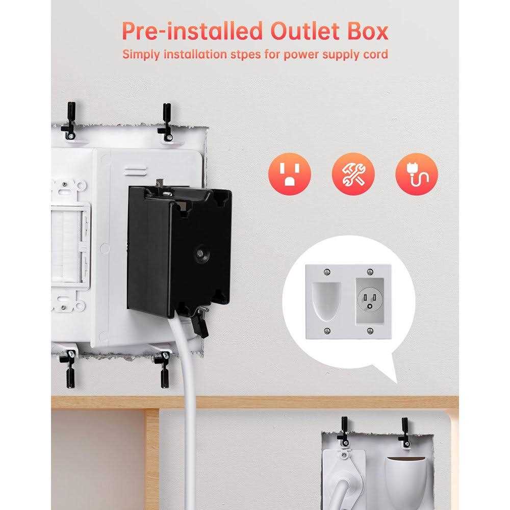 PowerBridge TWO-PRO-6 Dual Power Outlet Professional Grade Recessed In-Wall Cable Management System - Image 5