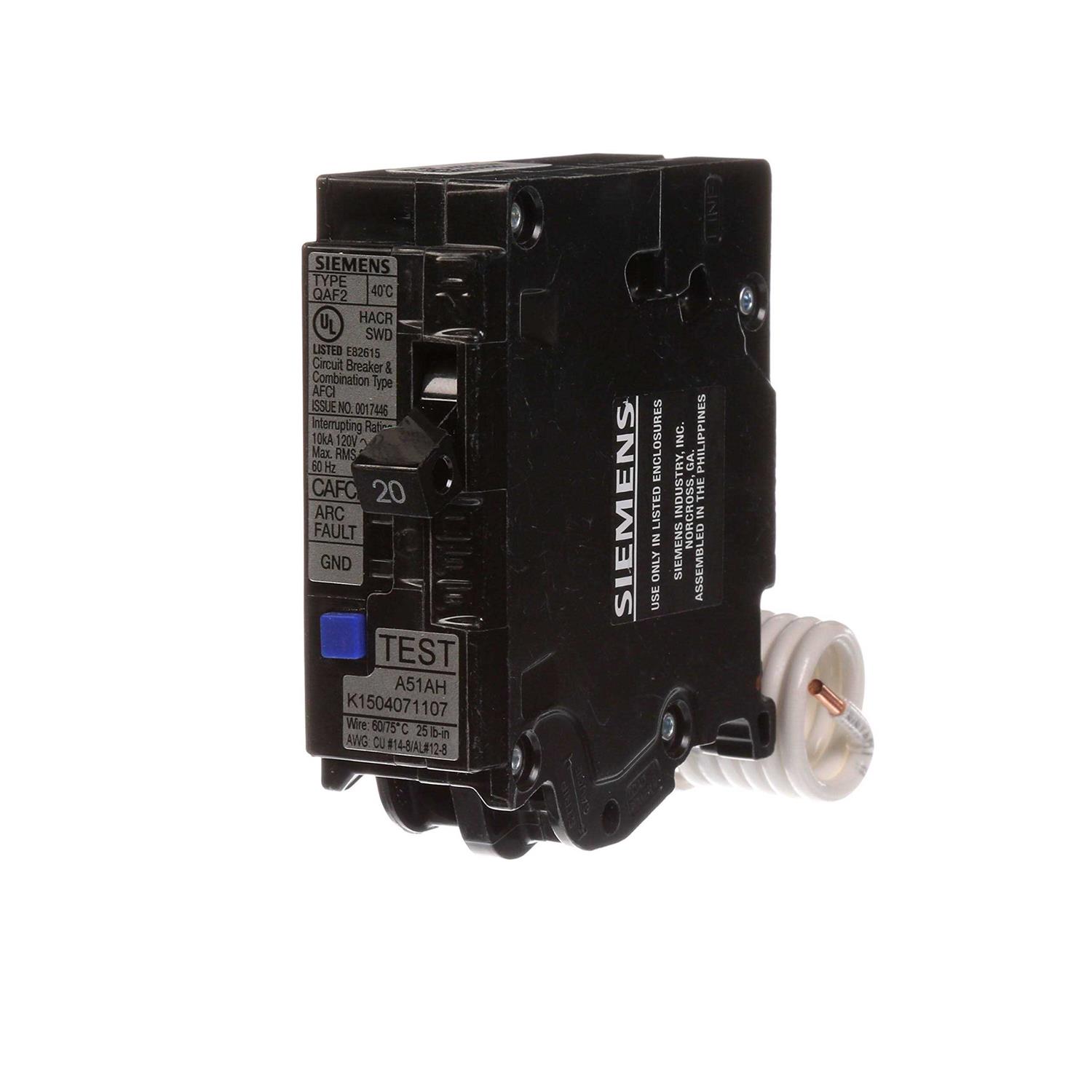 Siemens 20 Amp 1 in. Single-Pole Combination AFCI Circuit Breaker