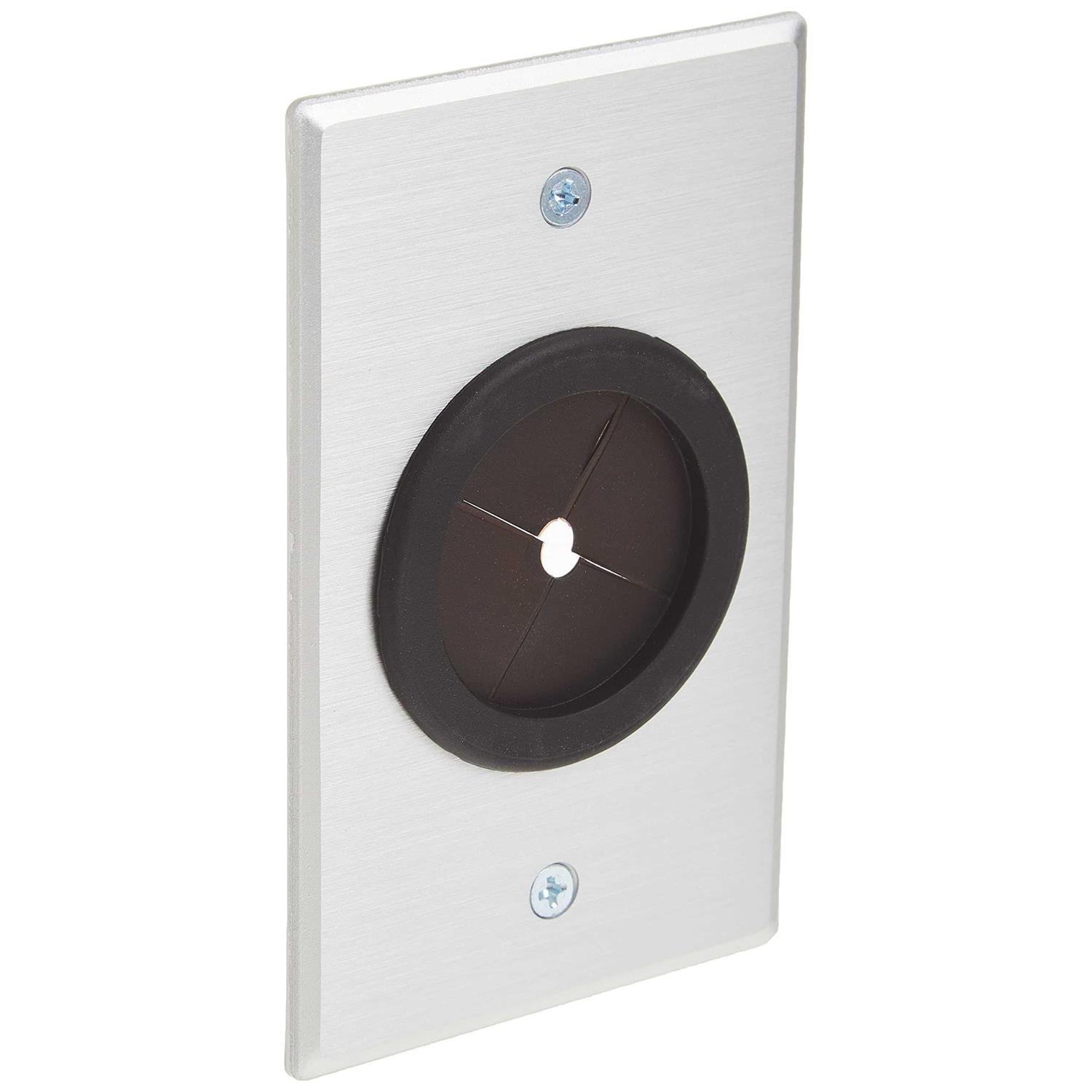 C2G 1.5in Grommet Cable Pass Through Single Gang Wall Plate