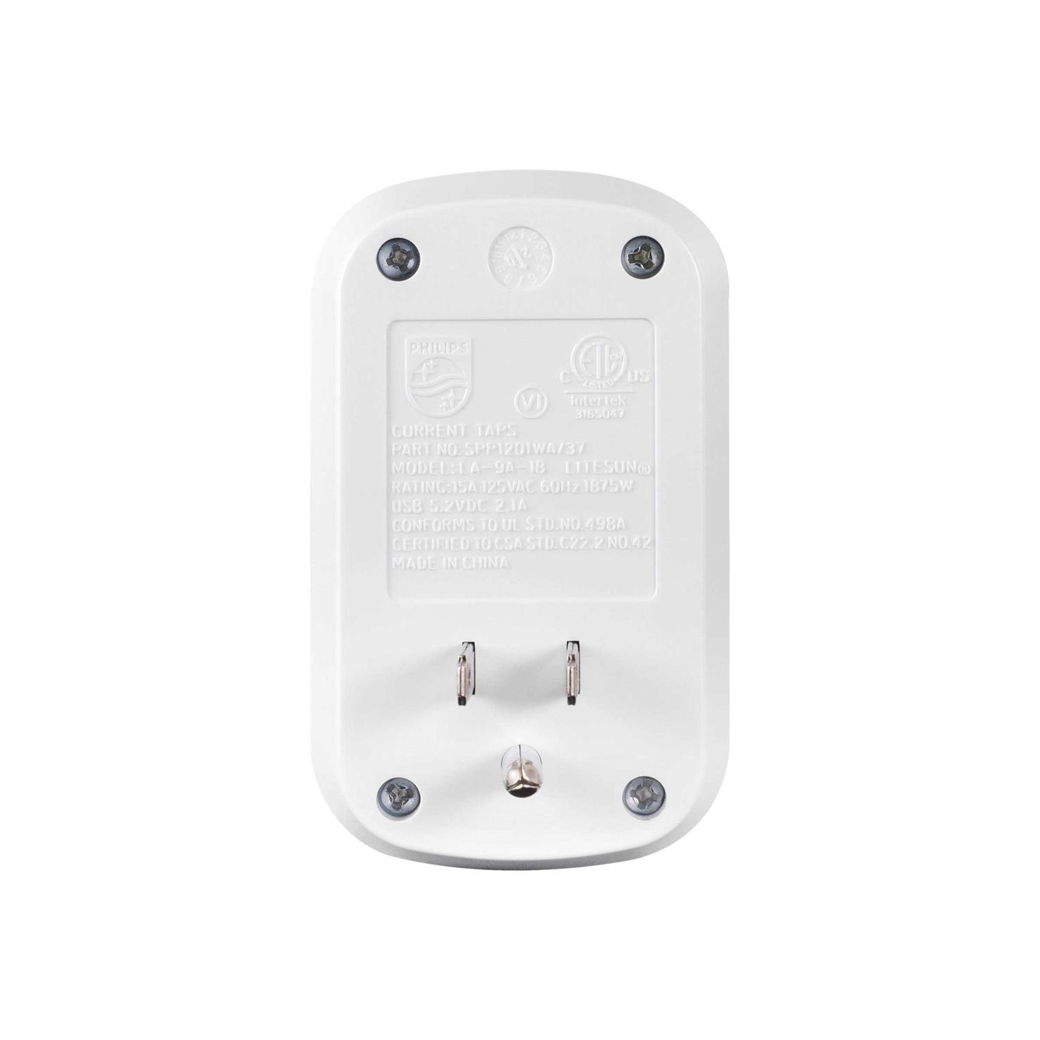 Philips 1 Outlet Wall Tap with 2 USB Ports SPP1201WA/37 - Image 4