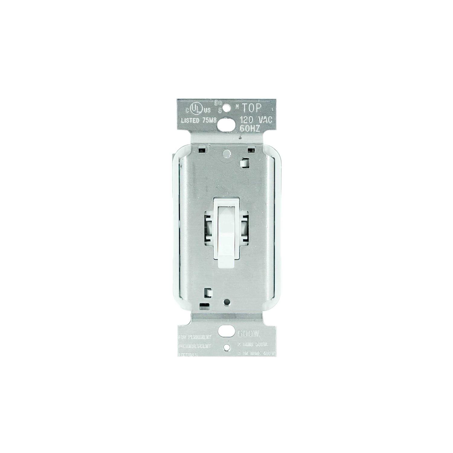 Pass & Seymour T600WV Single Pole Toggle Dimmer White