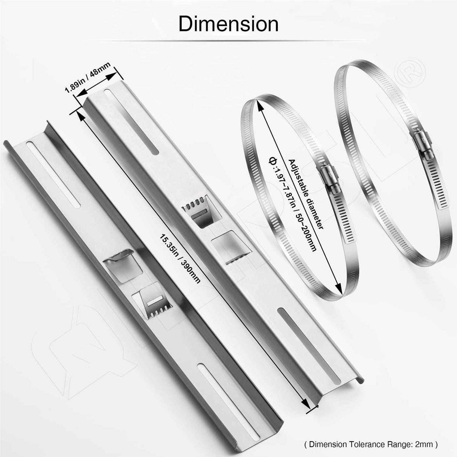 QILIPSU Pole Mounting Kits 304 Stainless Brackets with Adjustable 50-200mm Clamp for Outdoor Waterproof Junction Box - Image 3