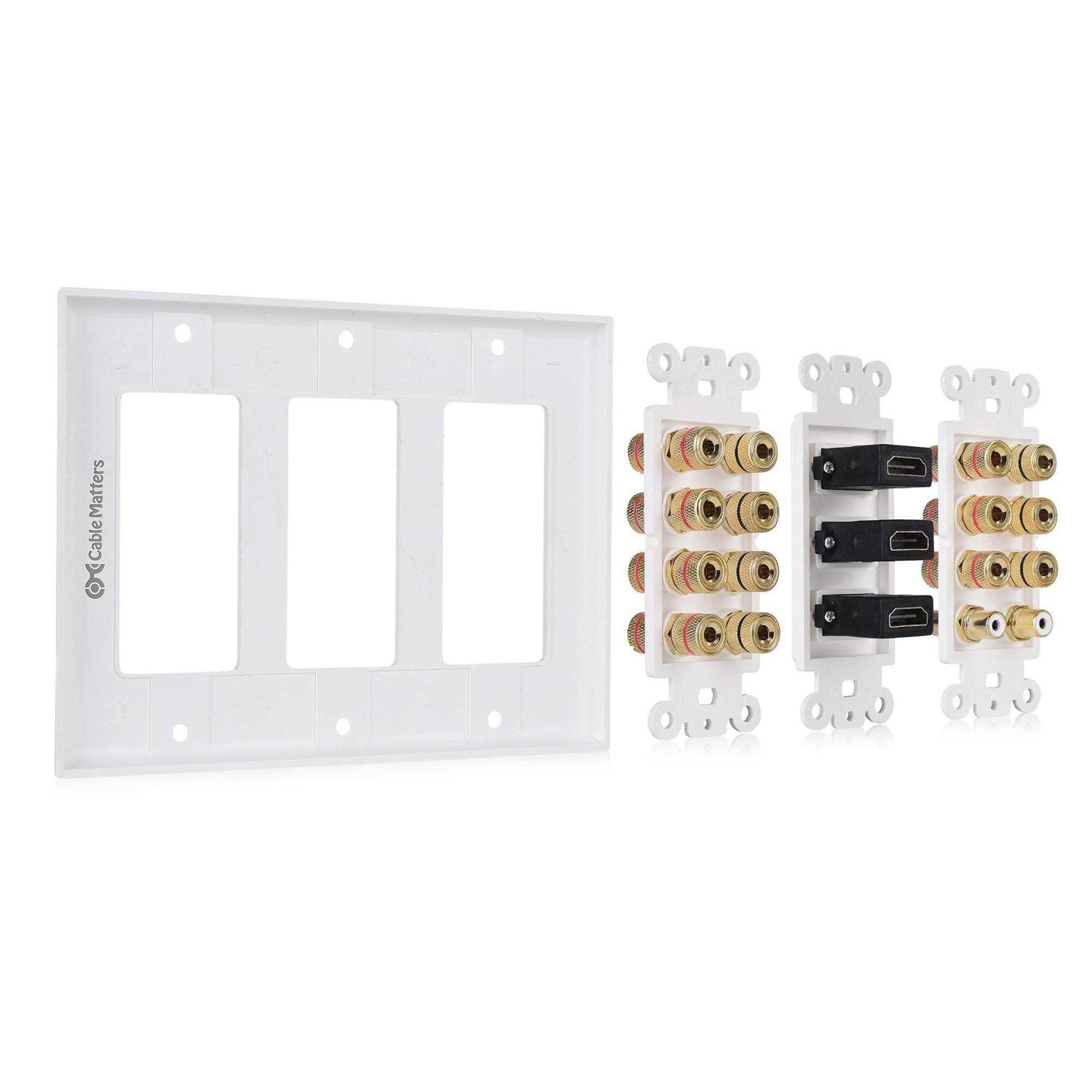 Cable Matters Triple Gang 7.2 Speaker Wall Plate with HDMI - Image 4