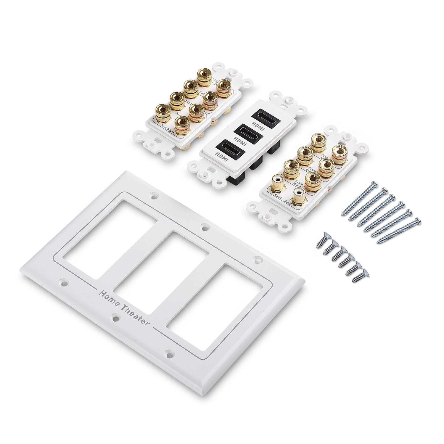 Cable Matters Triple Gang 7.2 Speaker Wall Plate with HDMI - Image 5