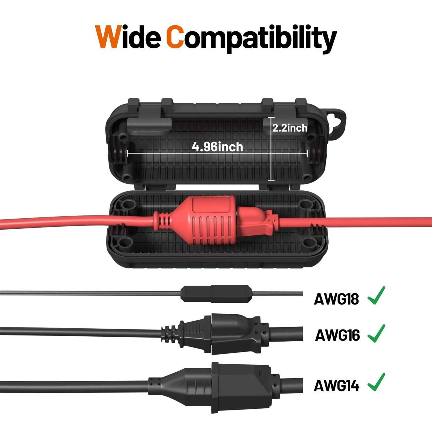 Extension Cord Cover Outdoor Cord Connector Protector IP54 Water-Resistant - Image 5