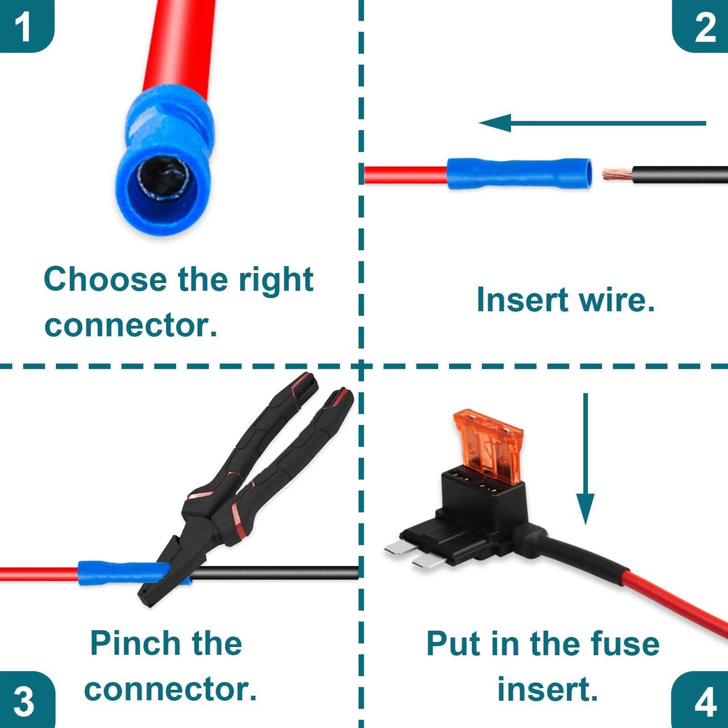 QIATOL Fuse Tap 8PCS Add a Circuit Mini Micro Low Profile Fuse Taps Kit - Image 3