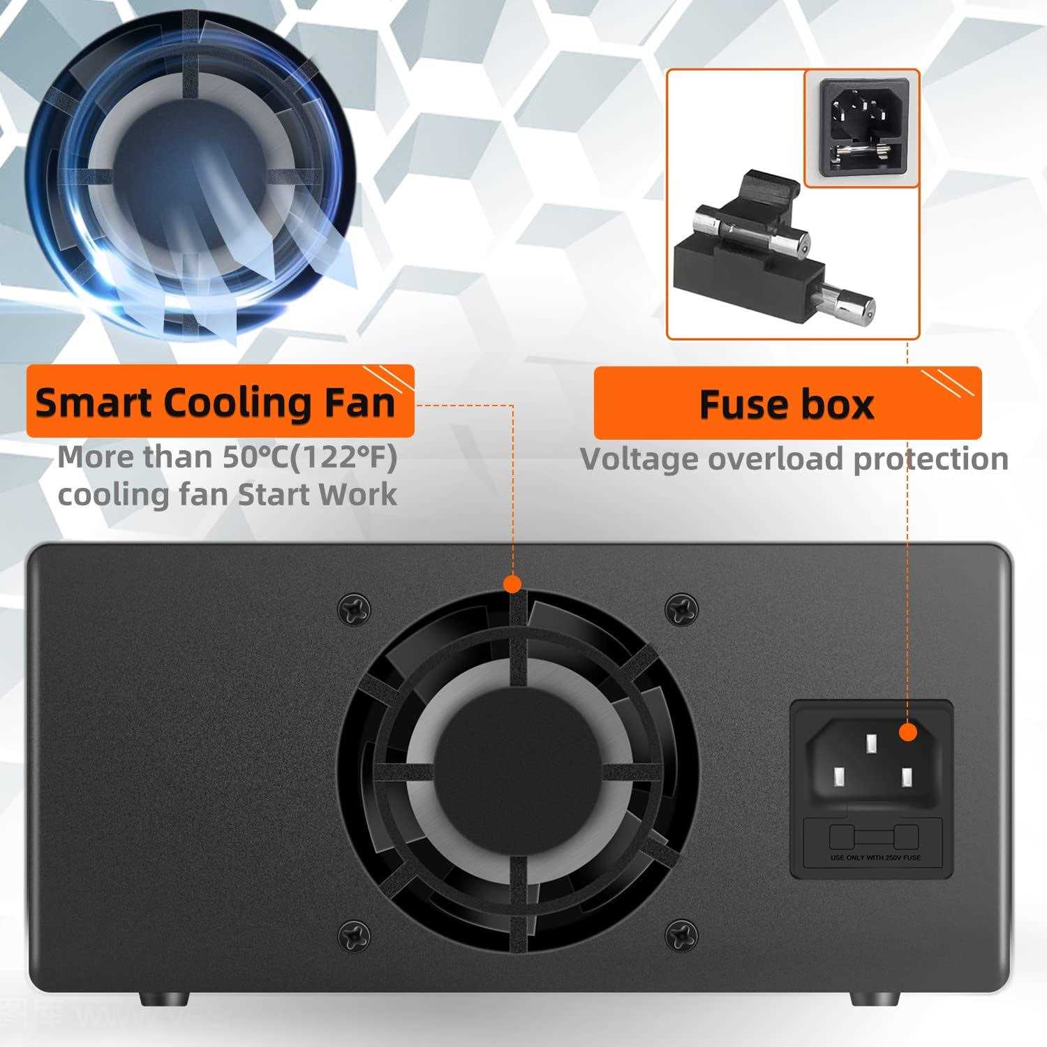 NICE-Power Adjustable DC Power Supply 30V Variable Switching Regulated High Precision 4-Digits LED Display USB Port Output & Input Power - Image 5