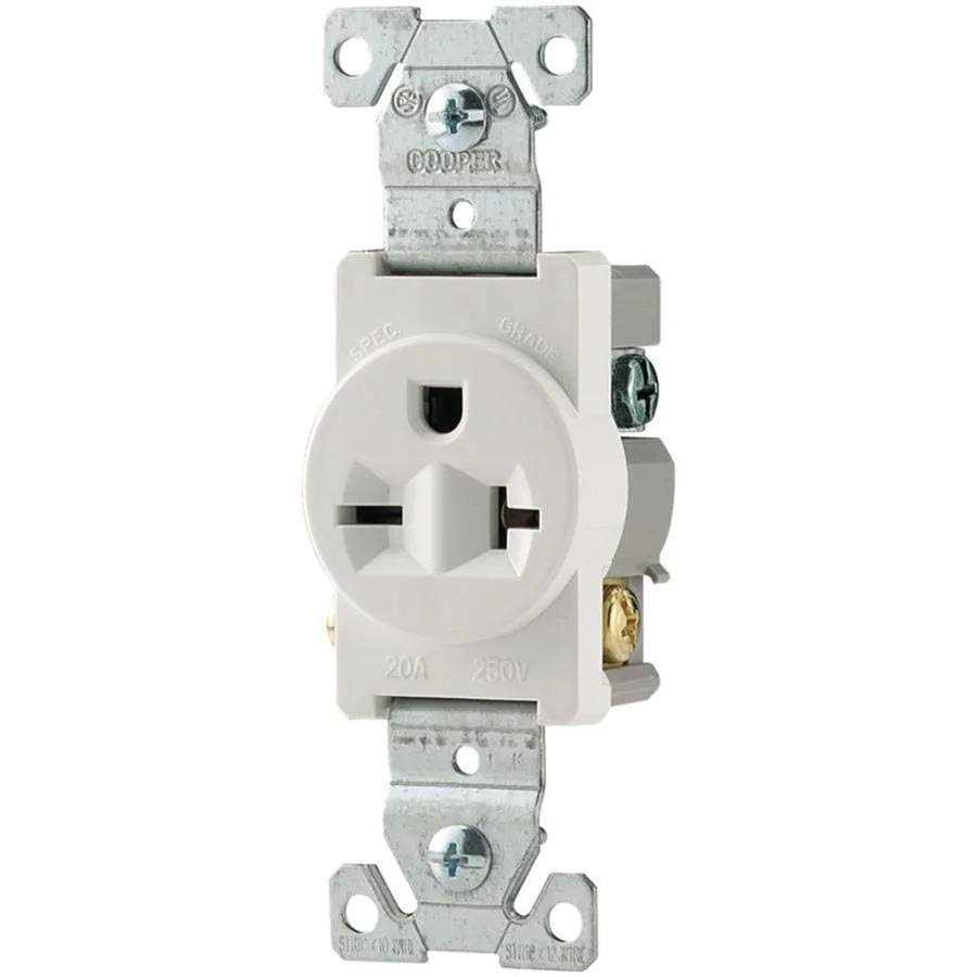 Eaton 20-Amp 250-volt Commercial Round Outlet 1876W-BX-LW