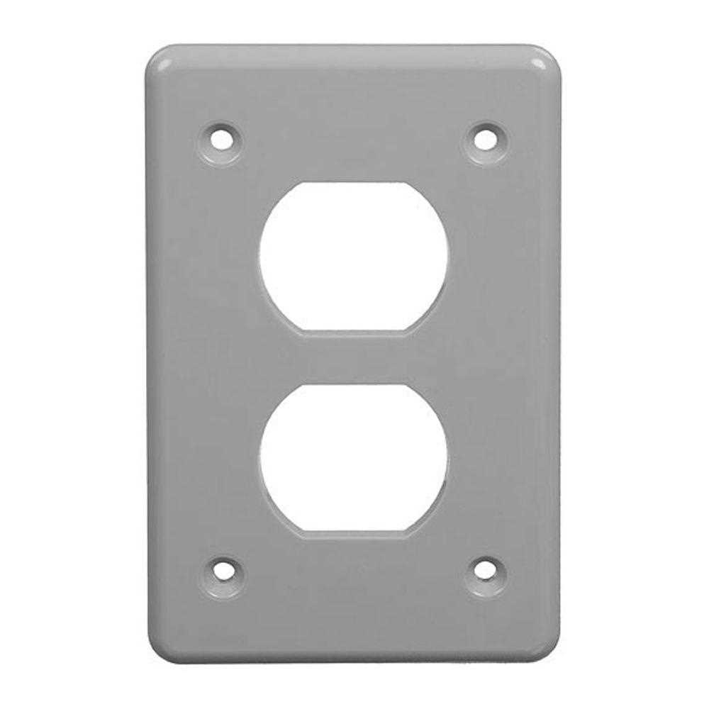 Carlon E98SGDR 1-Gang FS Duplex Receptacle Cover (Gray) | SupplyHouse.com