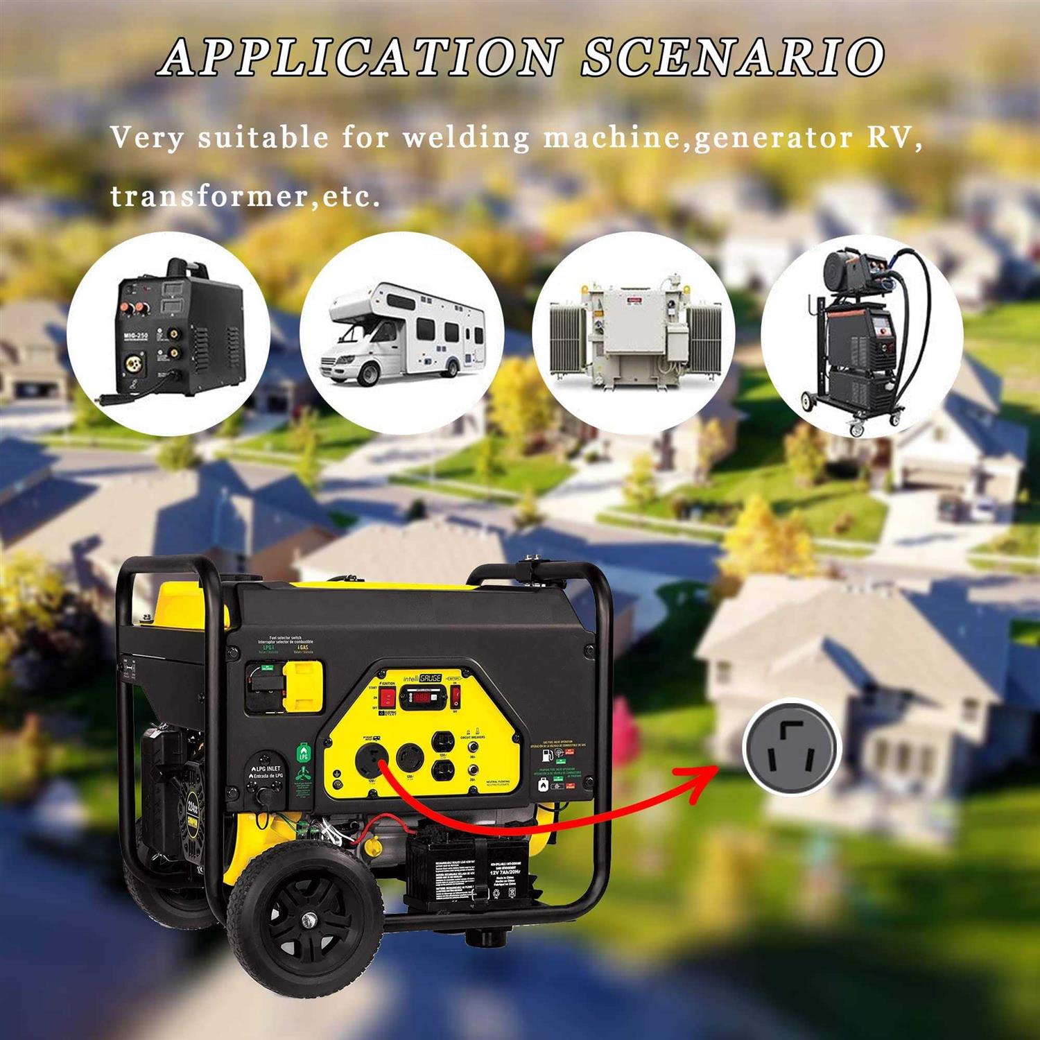 S7 220 Adapter Plug,20Inch 10-30P to 6-50R Heavy Duty 30 Amp Plug to 50 Amp Socket Adapter Cable - Image 2