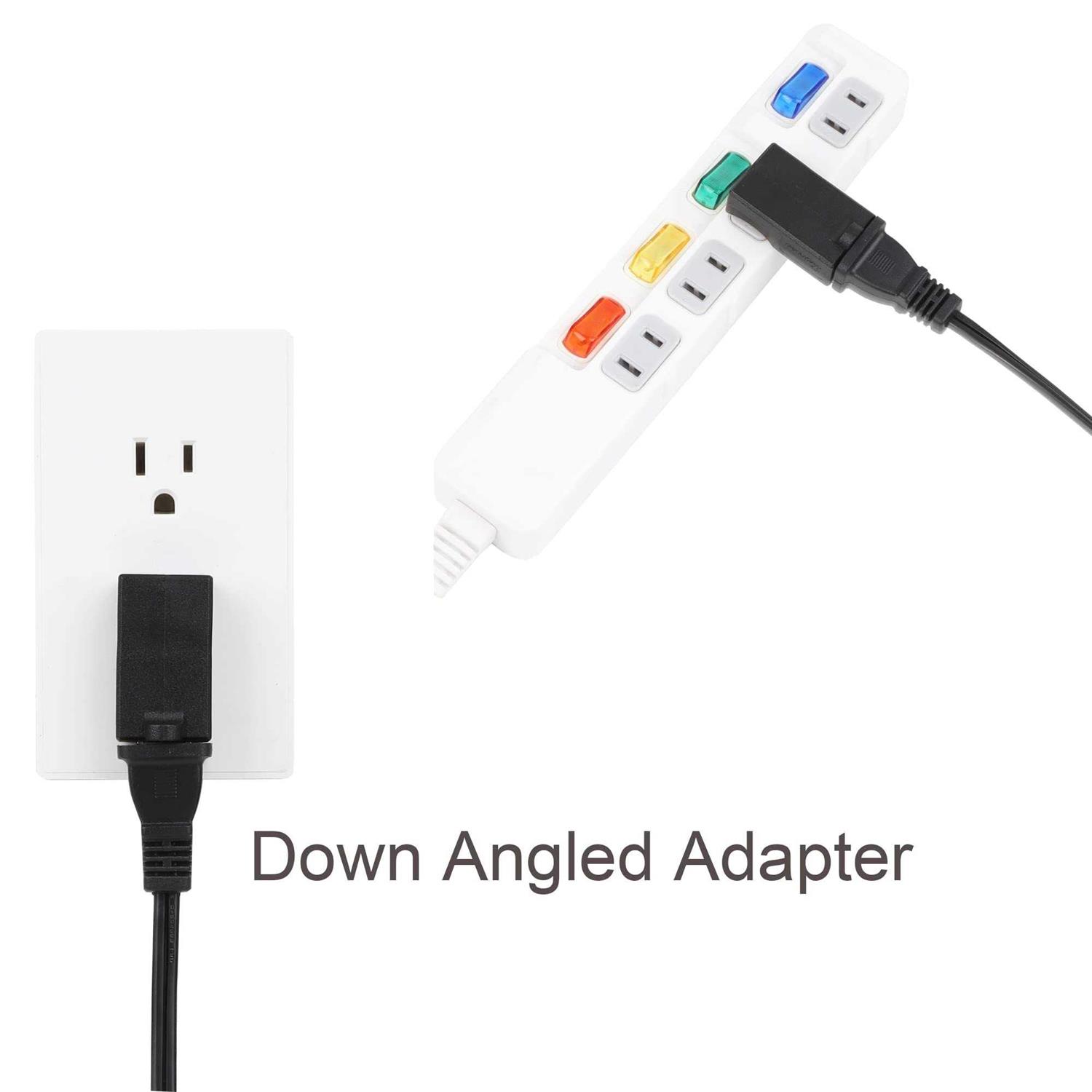Polarized 2-Prong L Type Adapter Vertical Right Angled Down Angle AC Adapter - Image 2