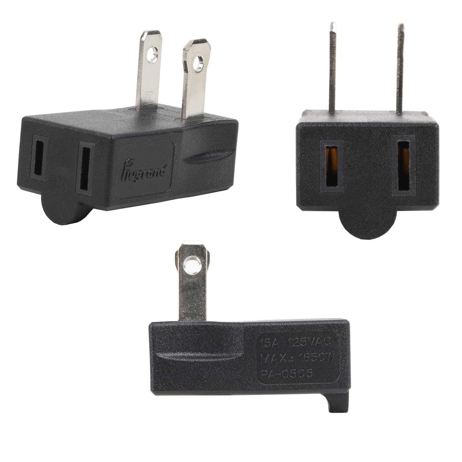 Polarized 2-Prong L Type Adapter Vertical Right Angled Down Angle AC Adapter - Image 3