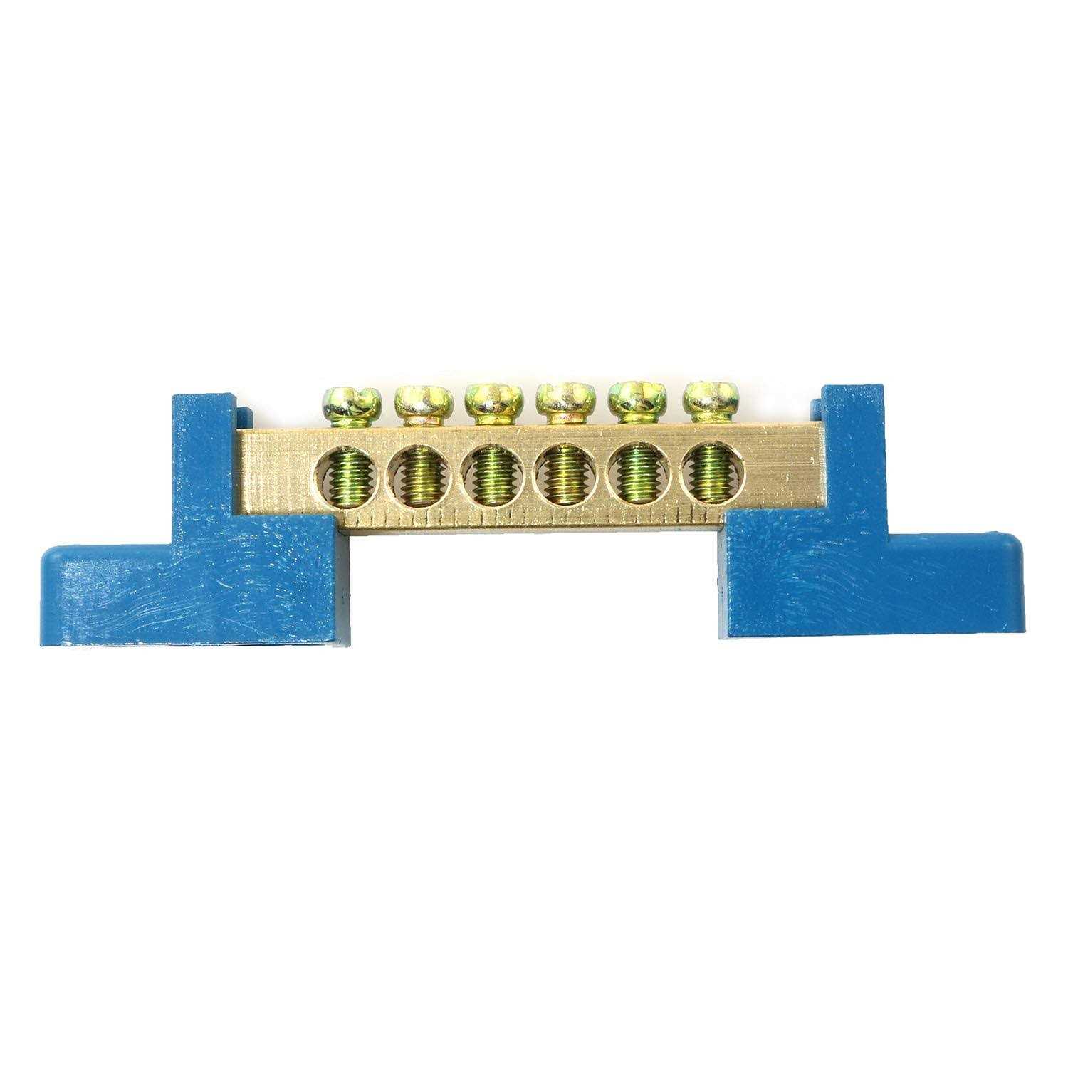 RLECS 2pcs Terminal Bus Bar Terminal Block Brass Wire Screw Terminal Grounding Strip Bus Bar Block - Image 3