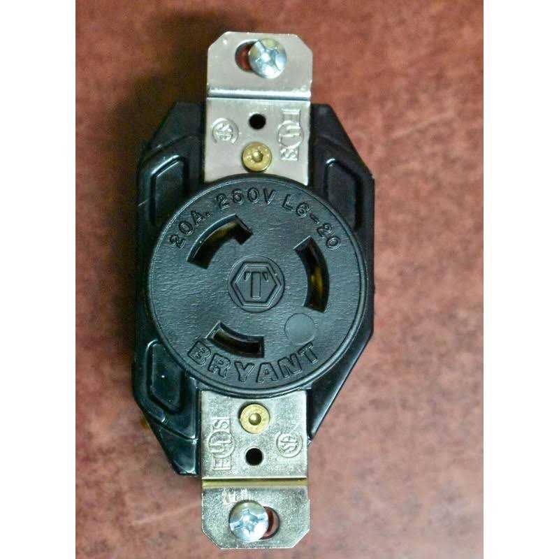 Bryant 70620FR - Locking Receptacle, 20A 250V, L6-20R, Black - Image 4
