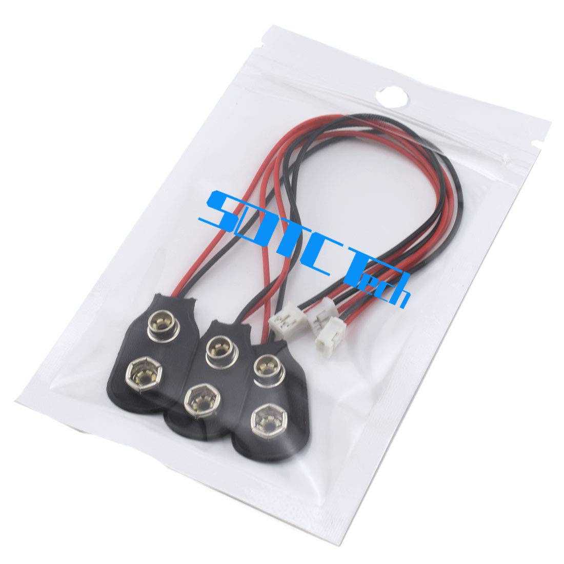 Sdtc Tech 3 Pack 9V Battery Snap to 2-Pin Ph2.0 Connector Cable I Type Battery Clip Lead Wire - Image 2