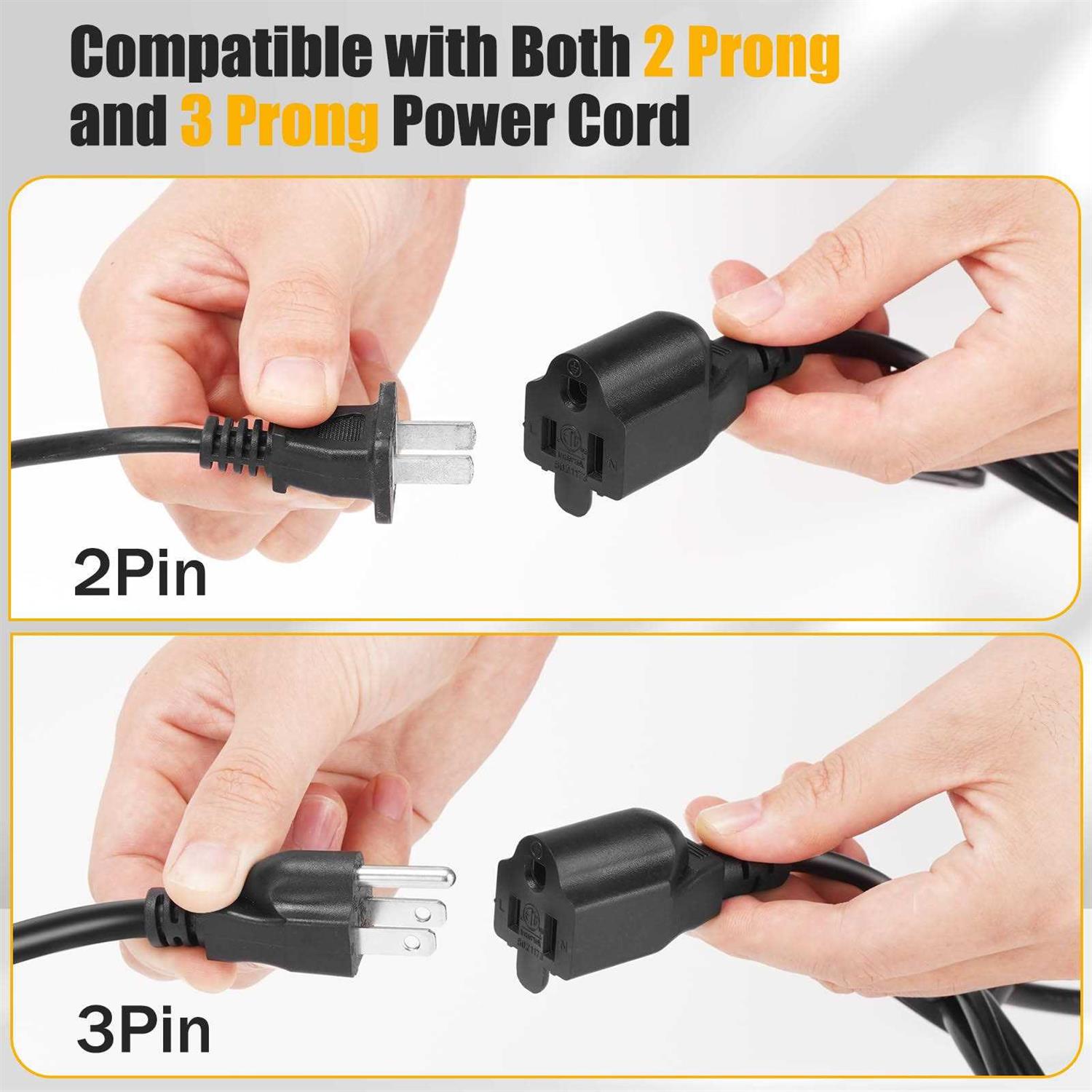 Cable Nahao 3 Prong 1 to 4 Outlet Power Cord Splitter Cord - Image 4
