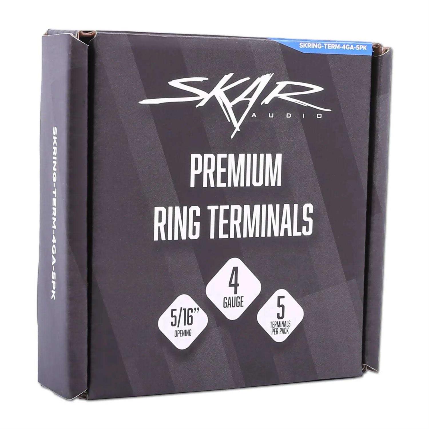 Skar Audio 4 Gauge Nickel Plated Premium Ring Terminals - Image 5