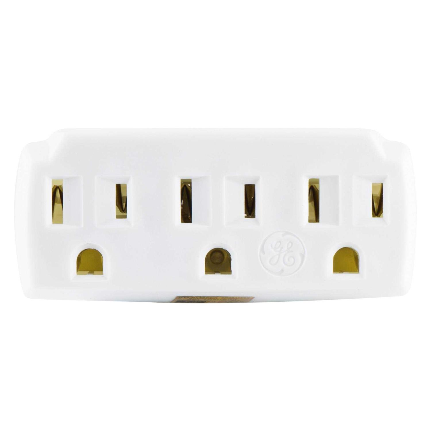 GE 3 Outlet Grounded Tap White - Image 4