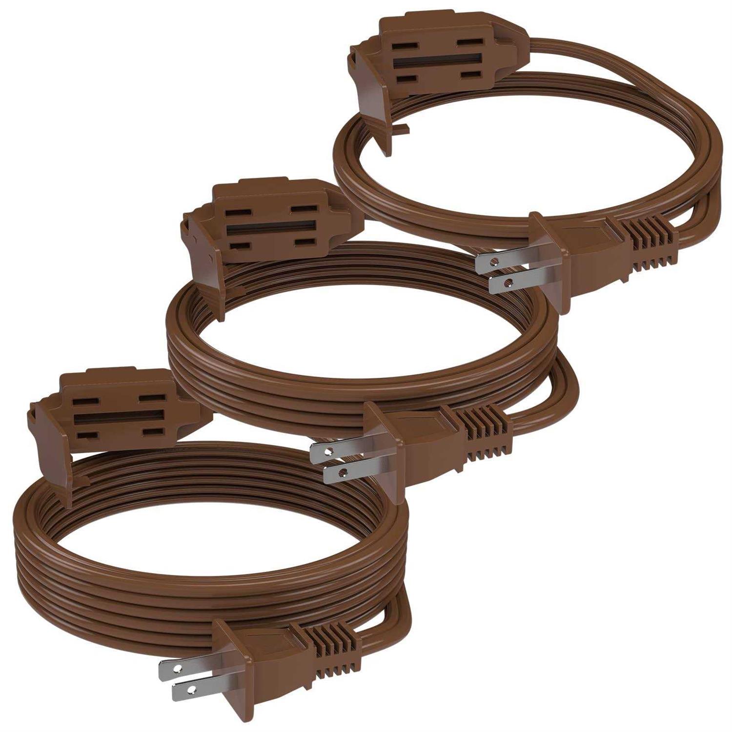 PLUGTUL 3-Pack Indoor Extension Cord 2 Prong Extension Cord