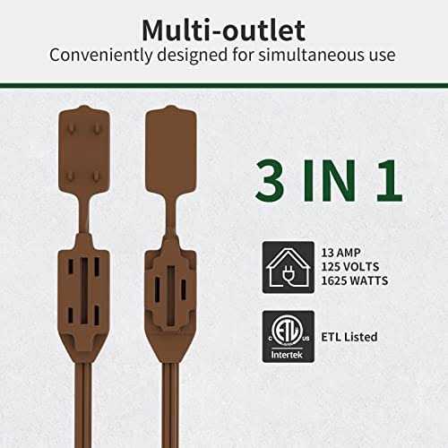 PLUGTUL 3-Pack Indoor Extension Cord 2 Prong Extension Cord - Image 2