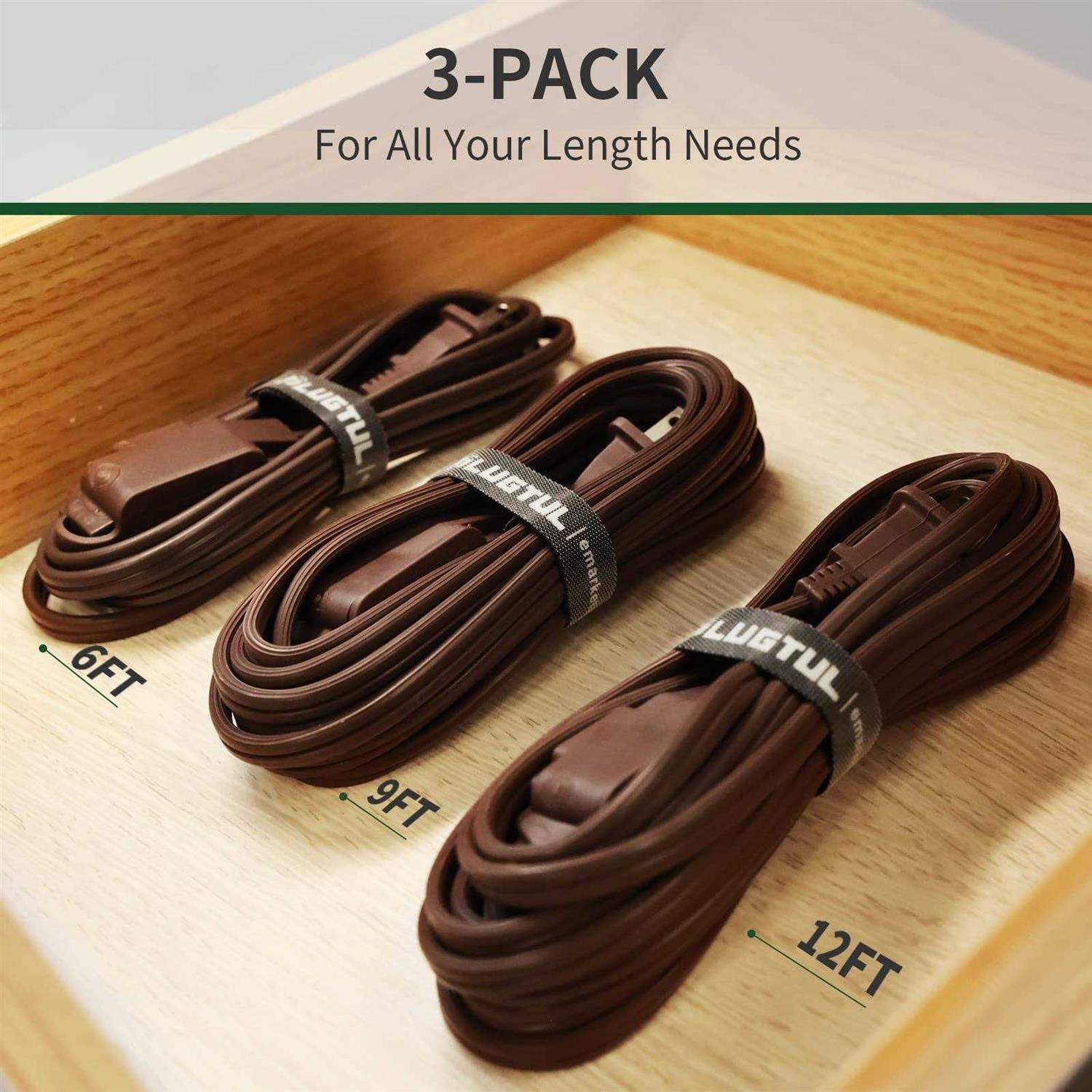 PLUGTUL 3-Pack Indoor Extension Cord 2 Prong Extension Cord - Image 3