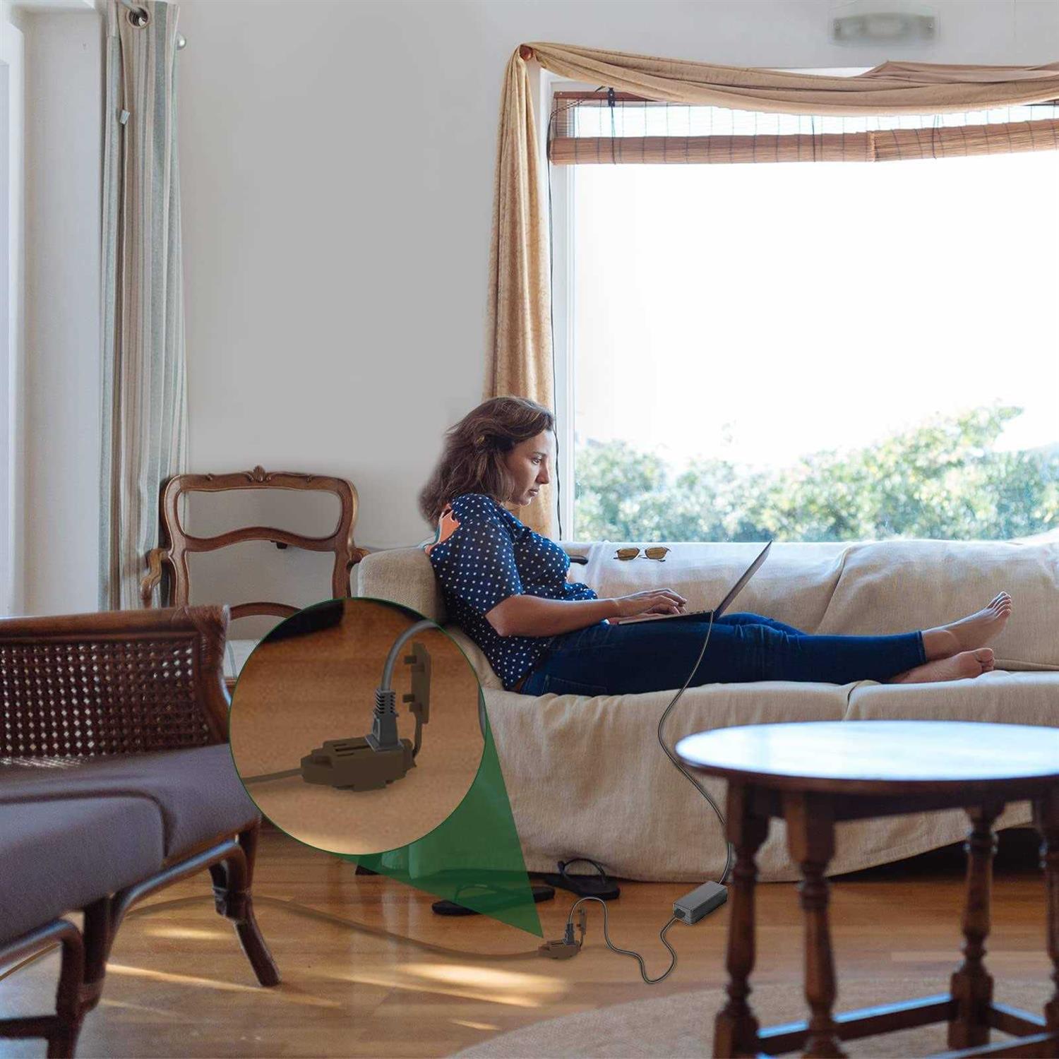 PLUGTUL 3-Pack Indoor Extension Cord 2 Prong Extension Cord - Image 4