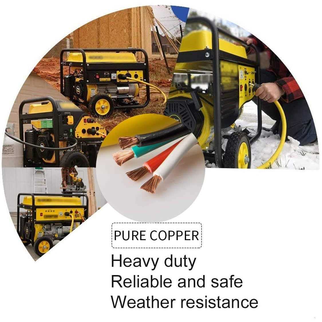 Yodotek Heavy Duty Generator Locking Power Cord NEMA L14-30P/L14-30R,4 Prong 10 Gauge SJTW Cable - Image 3