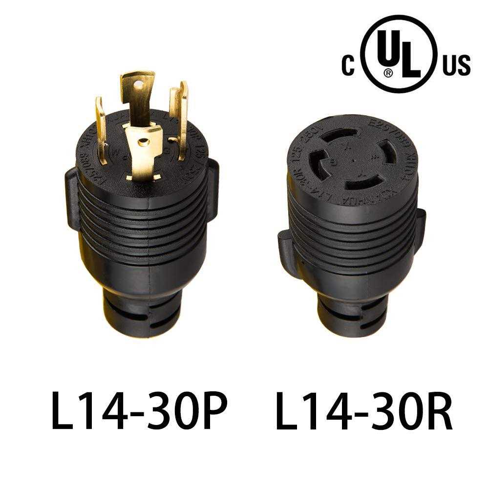 Yodotek Heavy Duty Generator Locking Power Cord NEMA L14-30P/L14-30R,4 Prong 10 Gauge SJTW Cable - Image 4