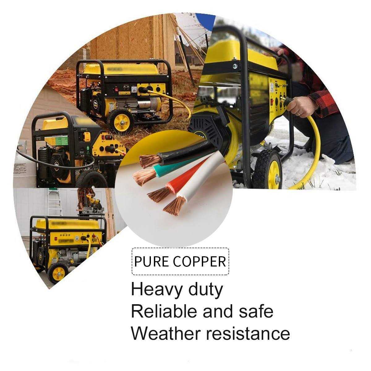 Yodotek Heavy Duty Generator Locking Power Cord NEMA L14-30P/L14-30R,4 Prong 10 Gauge SJTW Cable - Image 4