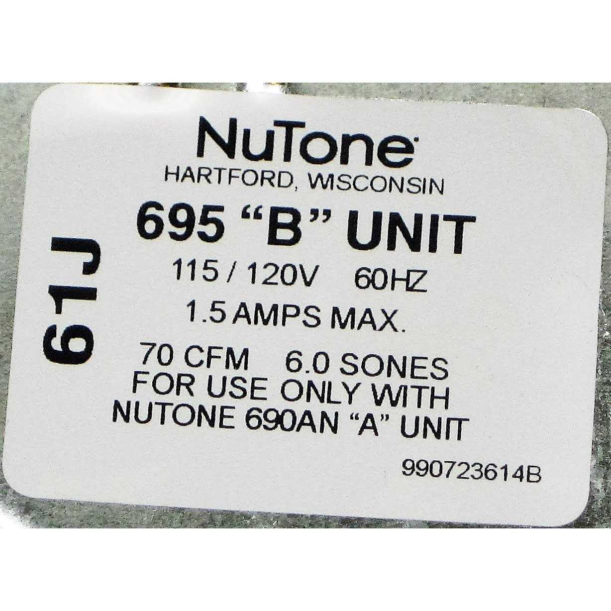 Broan 70 CFM Replacement Motor/Wheel C370BN - Image 5
