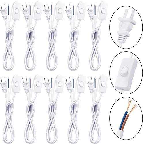 10 Packs Lamp Cord with Plug and Switch Lamp Cord Set Lamp Switch Cord Pure Copper Extension Cord Lamp Cord Replacement Stripped Ends Ready - Image 4