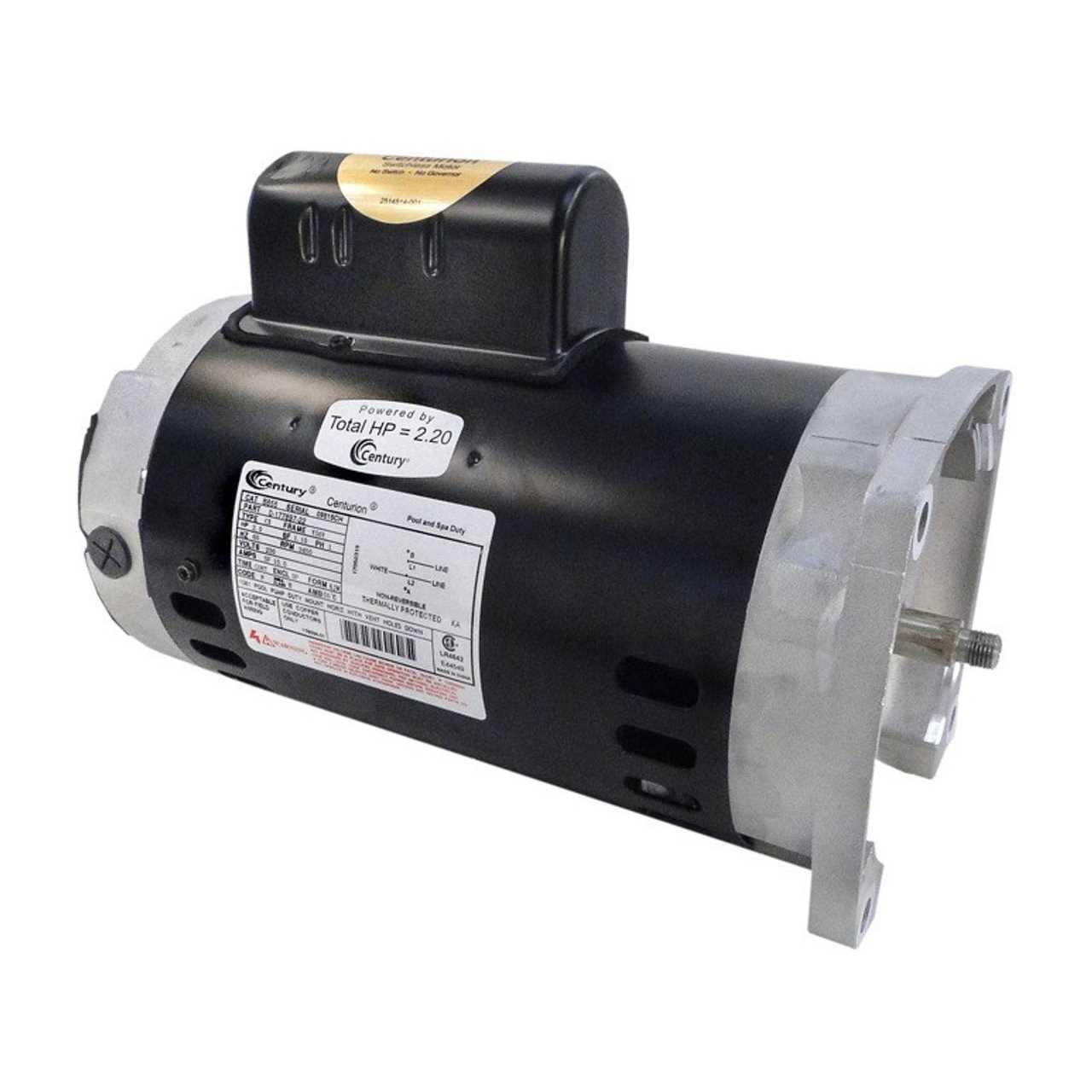 Century A.O. Smith Regal Beloit B855 2 HP 56Y Square Flange Up-Rated Pool & Spa Pump Motor - Image 3