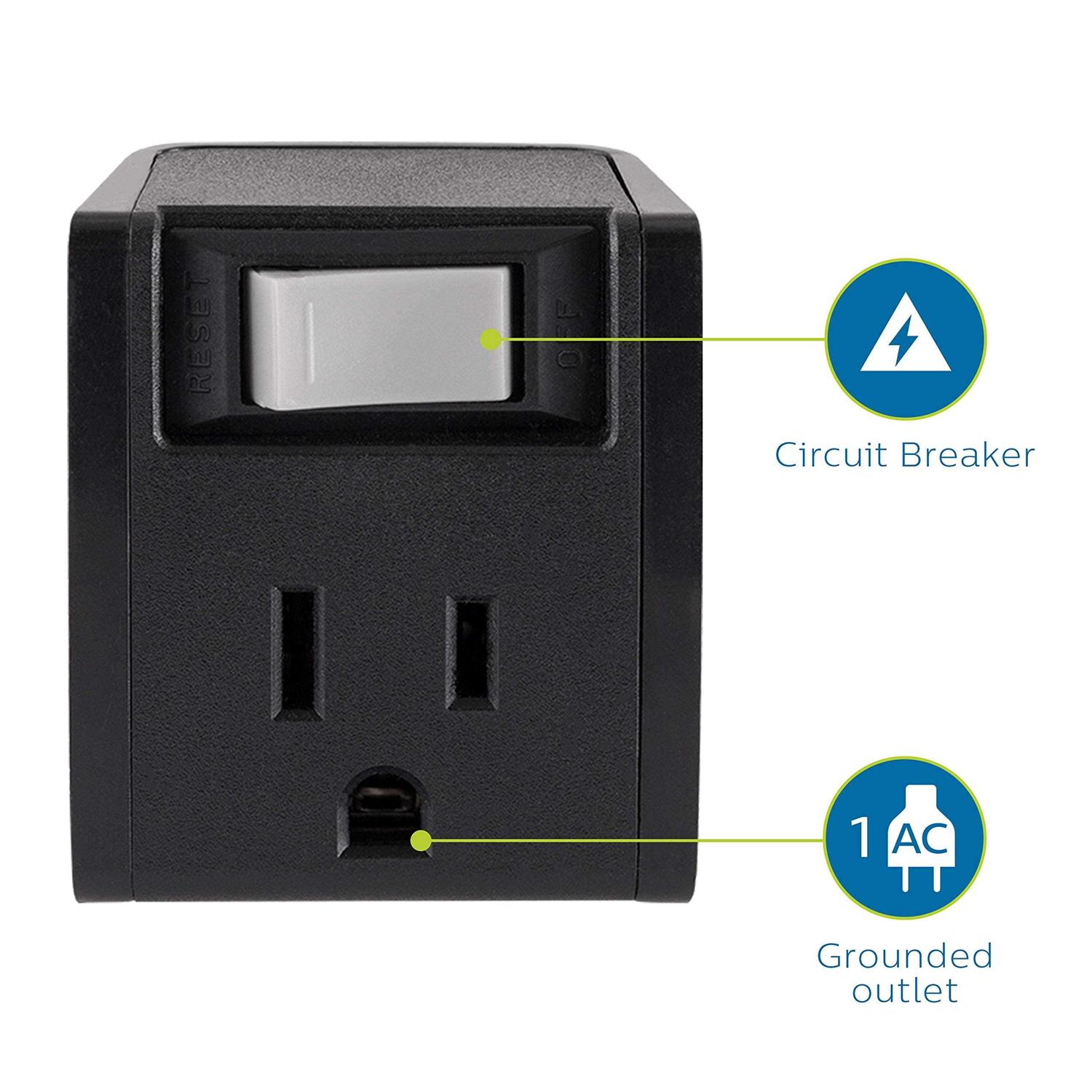 Philips Accessories Philips Grounded Outlet with Integrated Circuit Breaker - Image 4